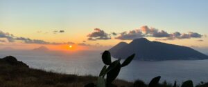sunset on aeolian islands